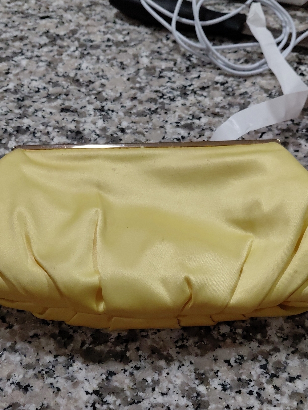 Elegant Yellow Satin Clutch Bag - Evening Purse Like New